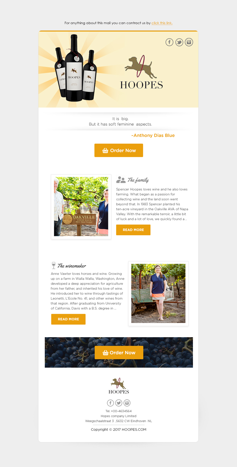 Design de Newsletter par Dabashes Adhikery pour Hoopes Vineyard  | Design #14244497