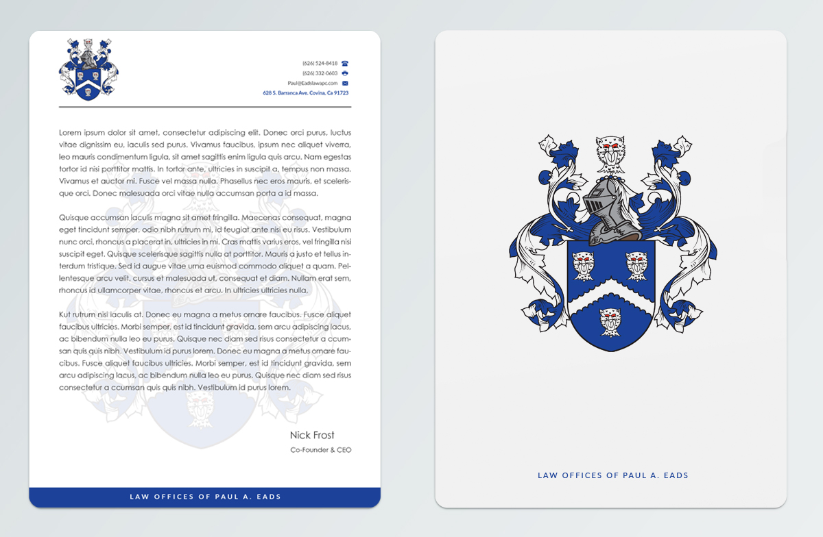 Letterhead Design by Pointless Pixels India for Law Offices of Paul Eads | Design #13781175