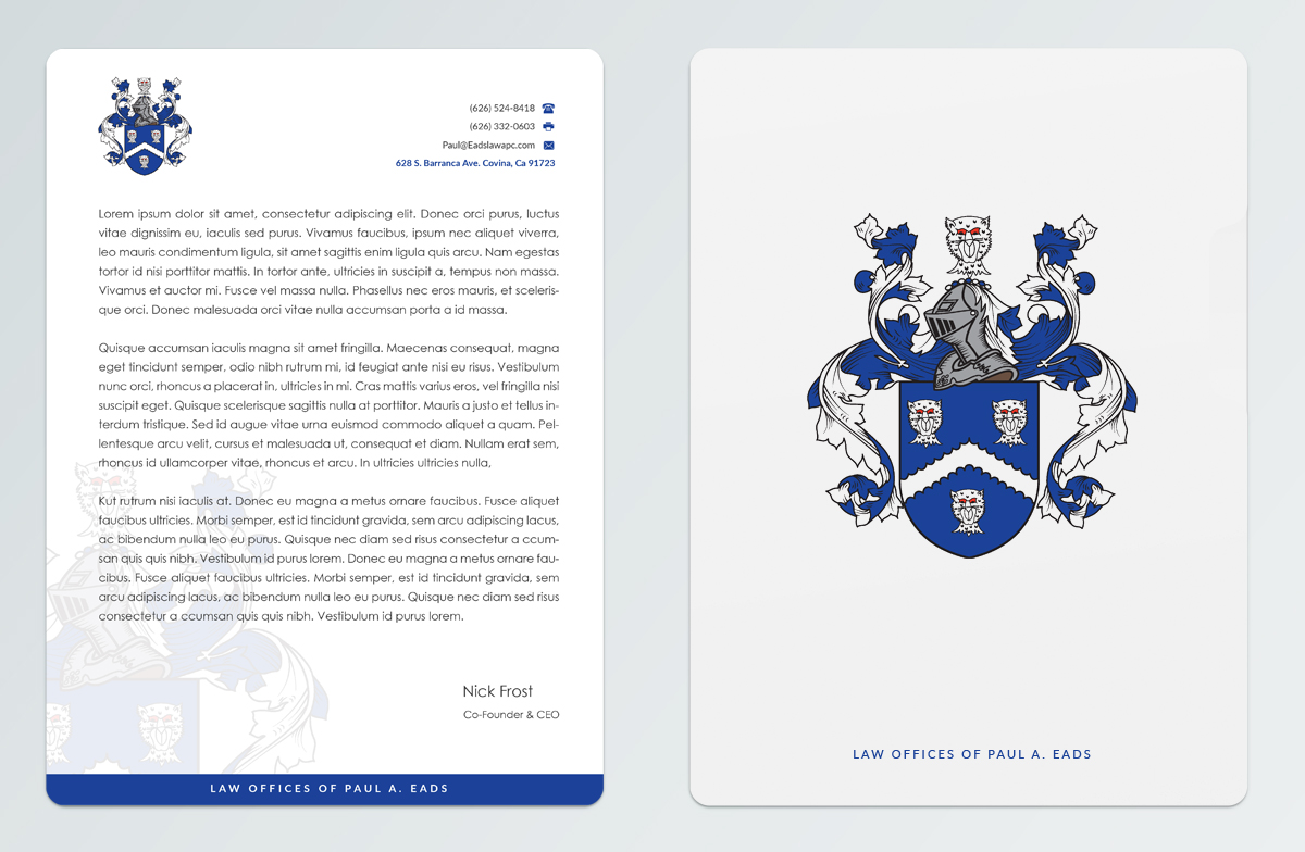 Letterhead Design by Pointless Pixels India for Law Offices of Paul Eads | Design #13781177