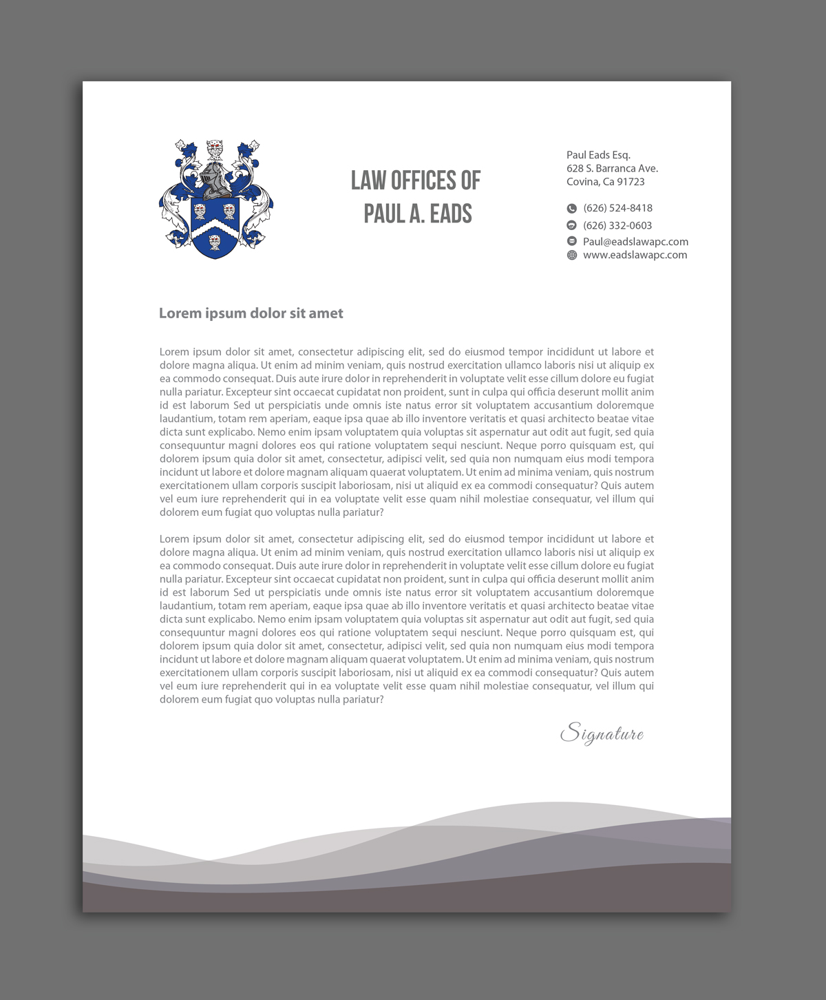 Letterhead Design by AbyJohns for Law Offices of Paul Eads | Design #13807836