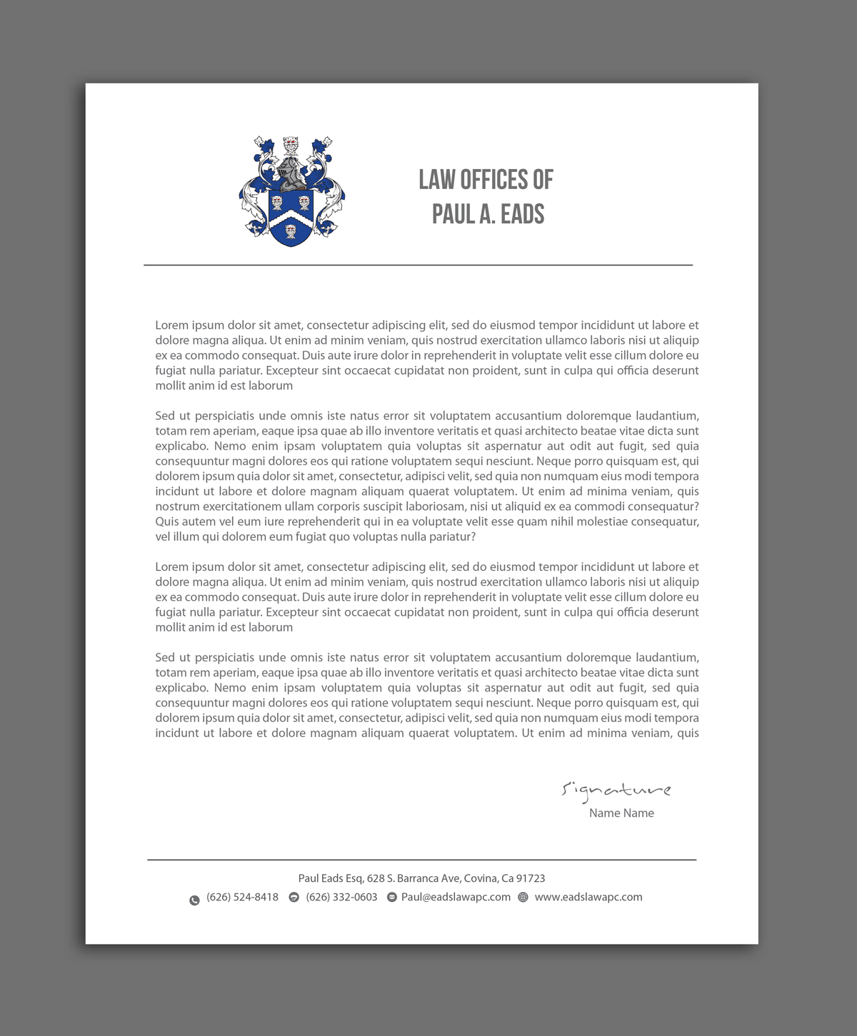 Letterhead Design by AbyJohns for Law Offices of Paul Eads | Design #13807837