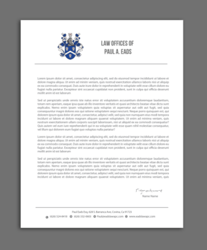 Letterhead Design by AbyJohns for Law Offices of Paul Eads | Design: #13807837
