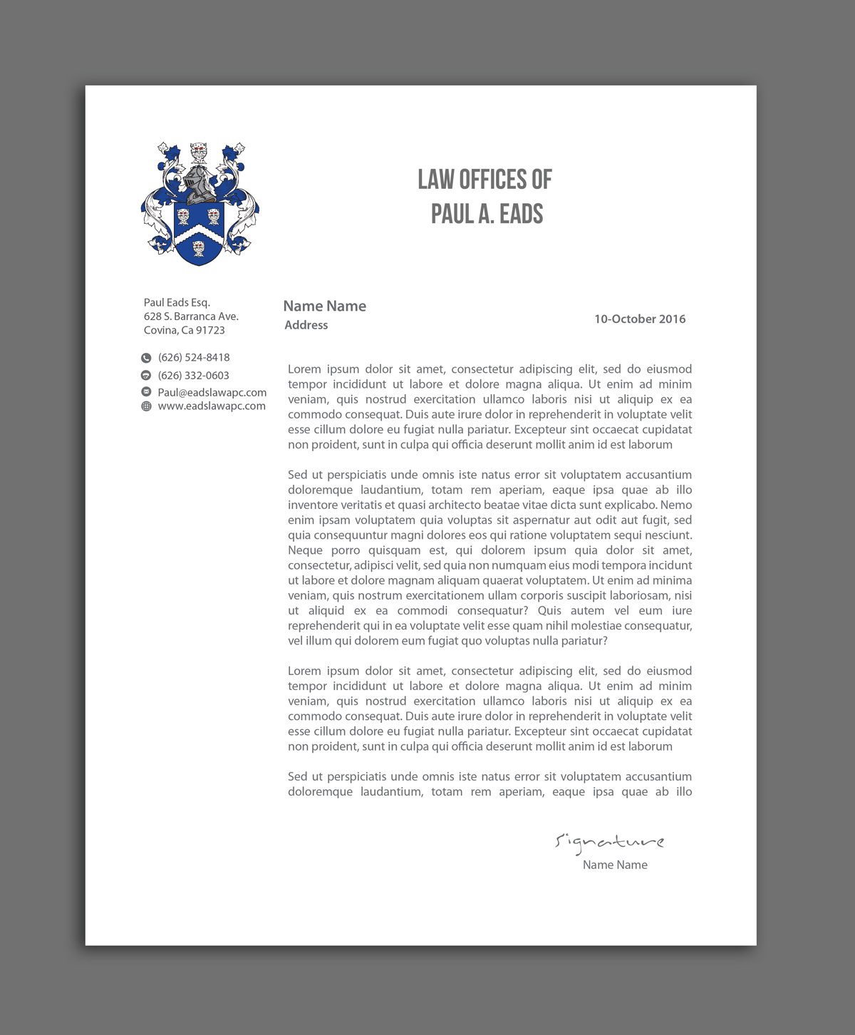 Letterhead Design by AbyJohns for Law Offices of Paul Eads | Design #13807839