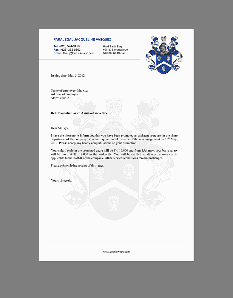 Letterhead Design by Creations Box 2015 for Law Offices of Paul Eads | Design #13776179