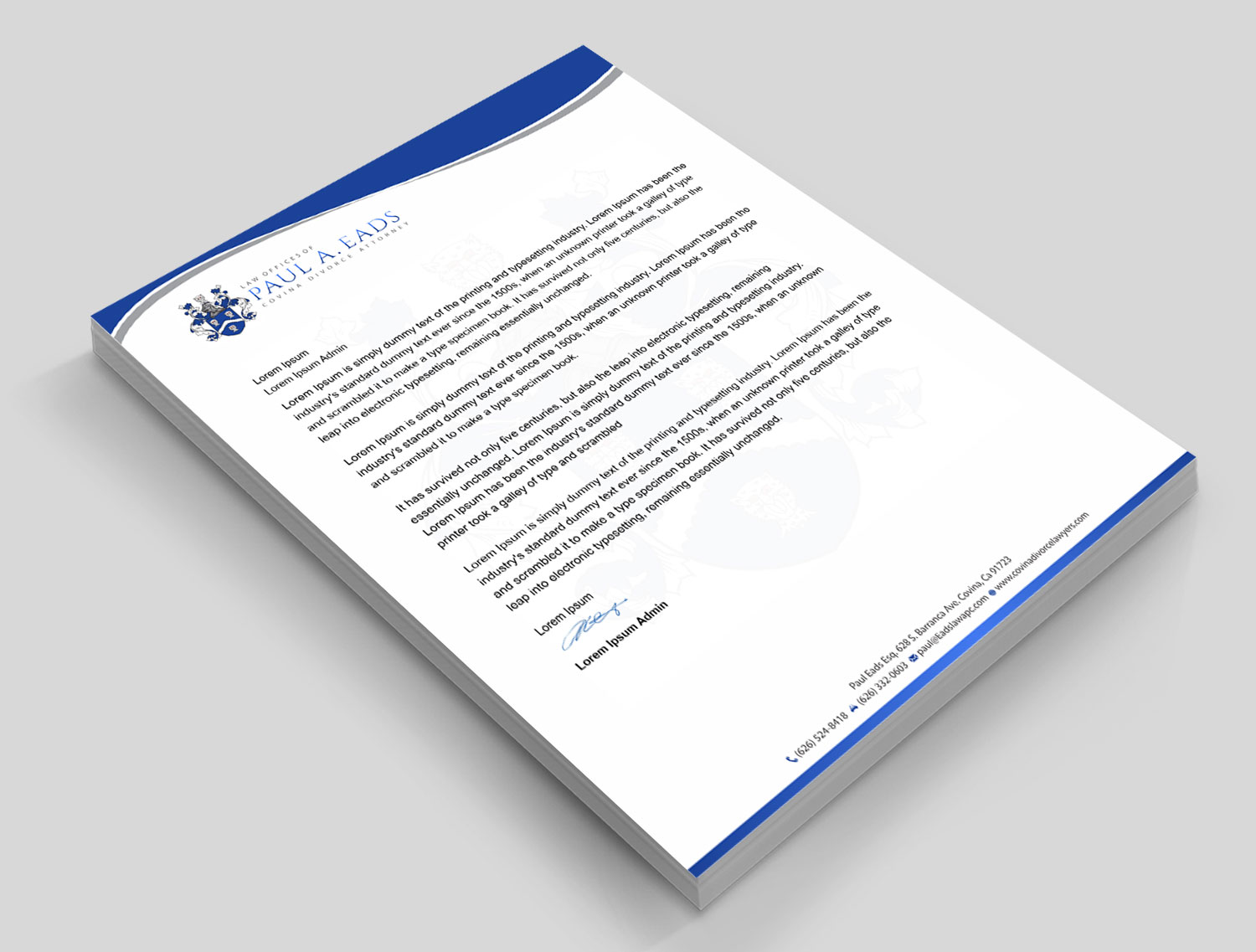 Letterhead Design by madhuraminfotech for Law Offices of Paul Eads | Design: #13814536