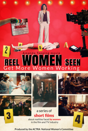  Movie poster for a series of short films titled Reel Women Seen.  | Poster-Design von Marta van Eck