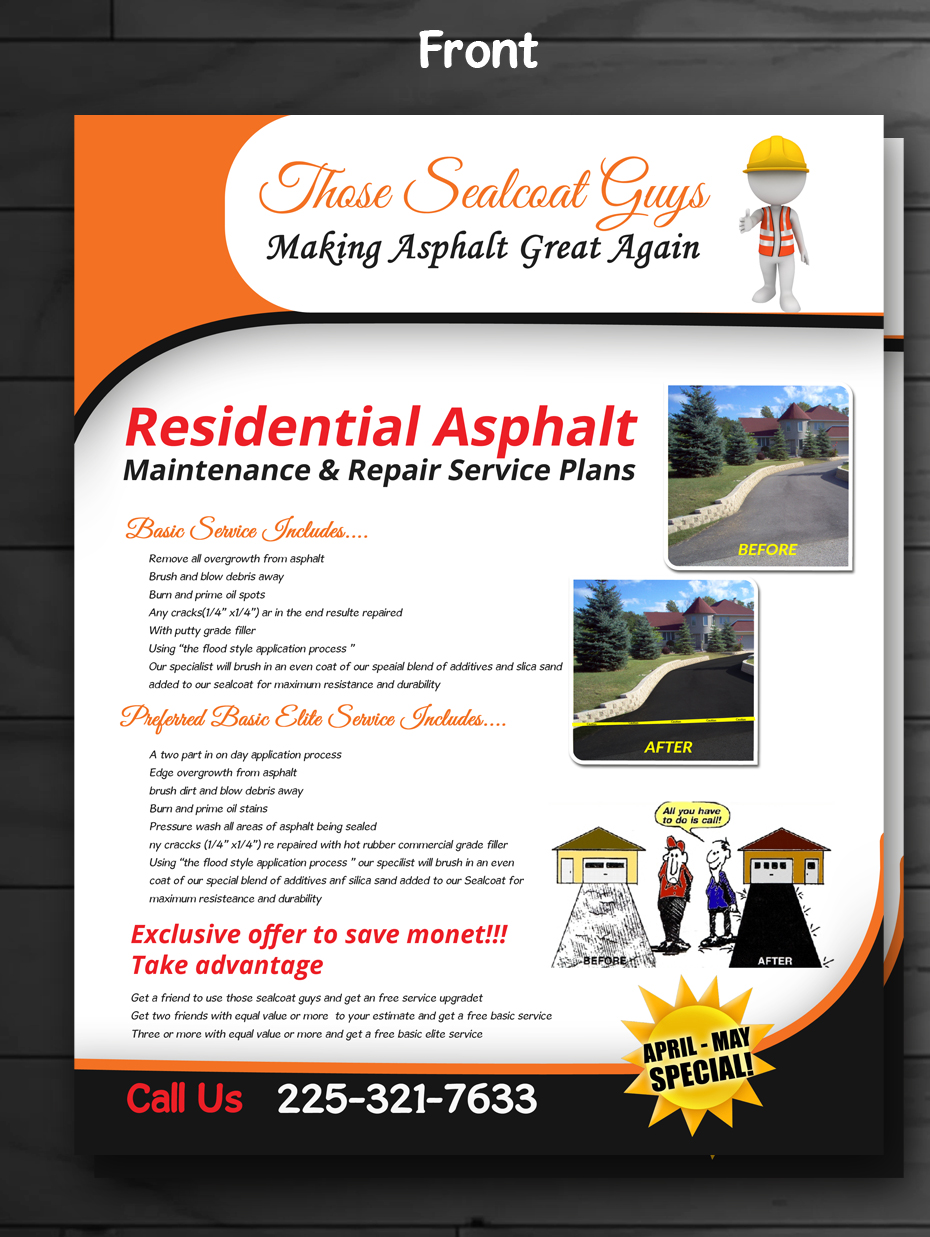 Flyer Design by innovative earth for THOSE SEALCOAT GUYS | Design #13819065