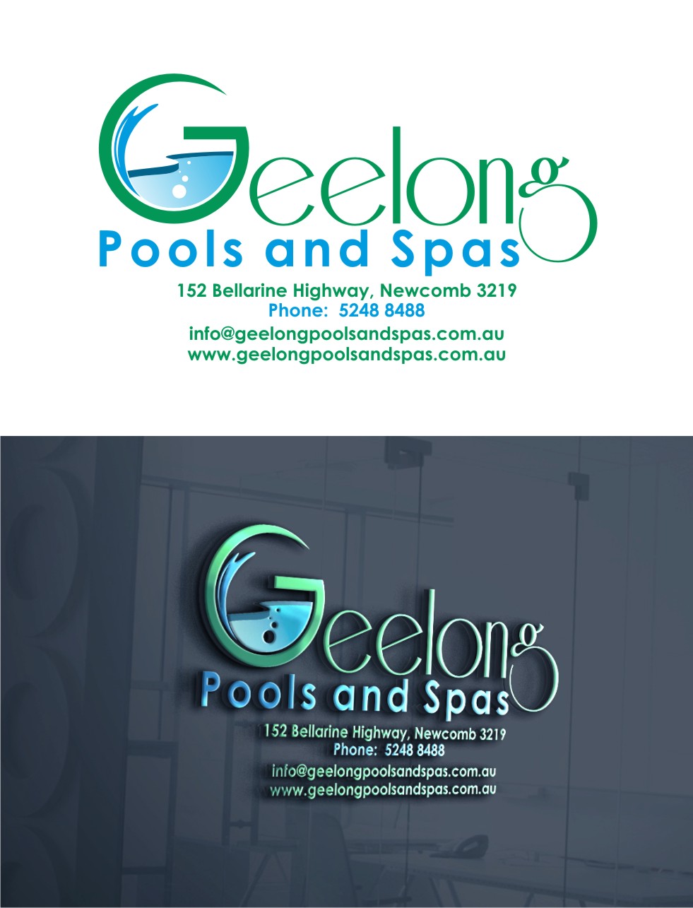 Logo Design by Soul Light for Geelong Pools and Spas | Design #13822482