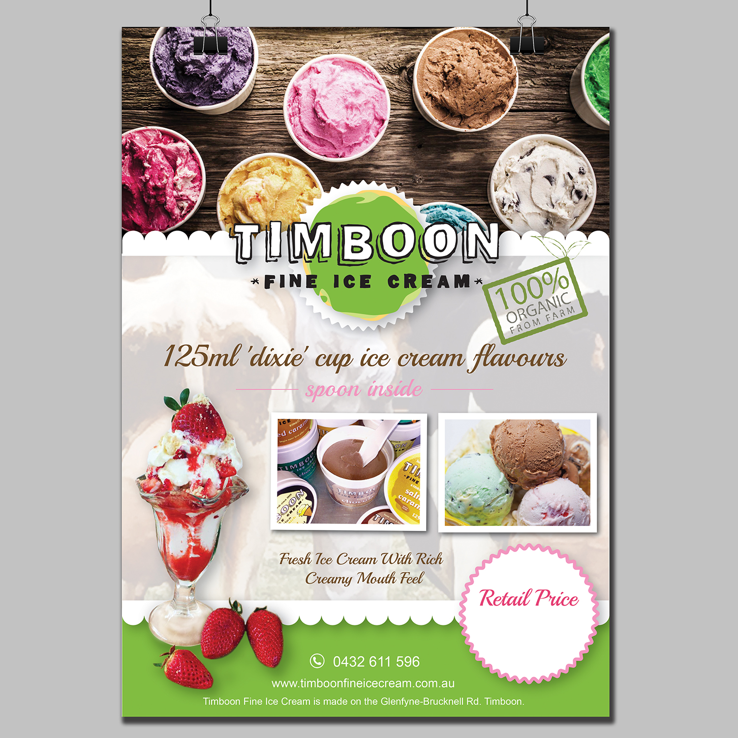 Diseño de Póster por Alexandar para Timboon Fine Ice cream | Diseño #13808764