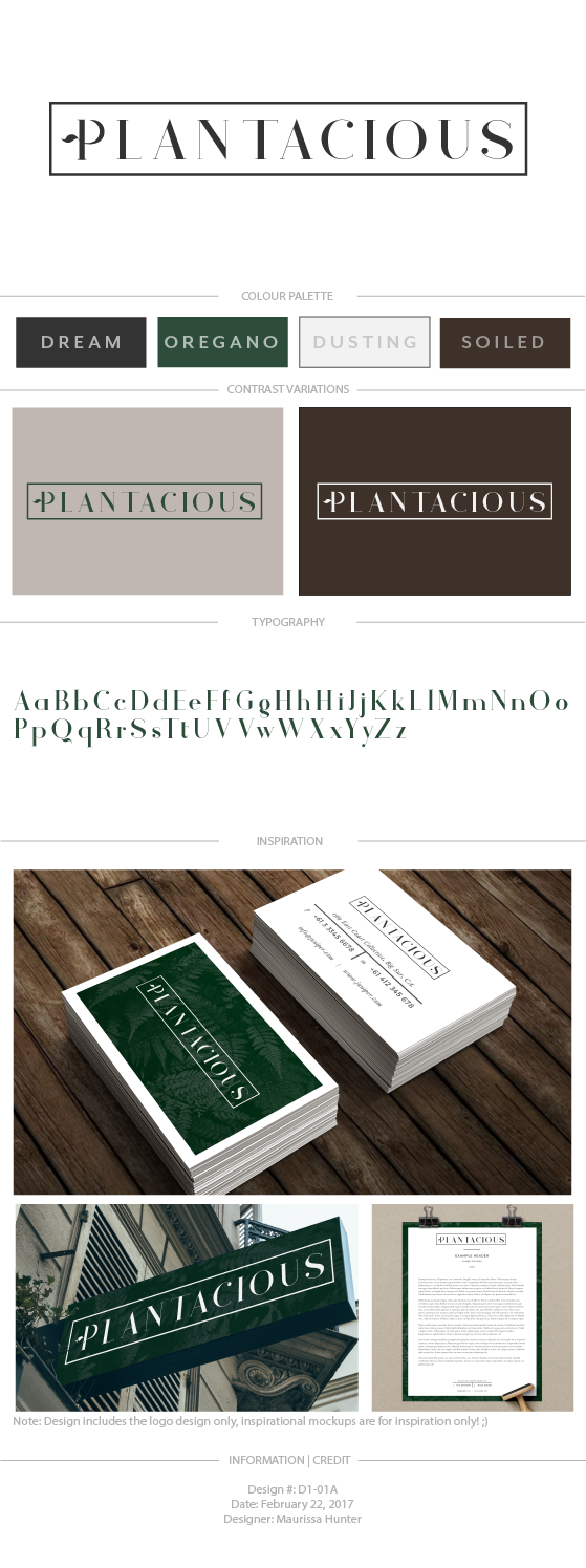 Logo Design by Maurissahunter for Plantacious Inc. | Design #13826402