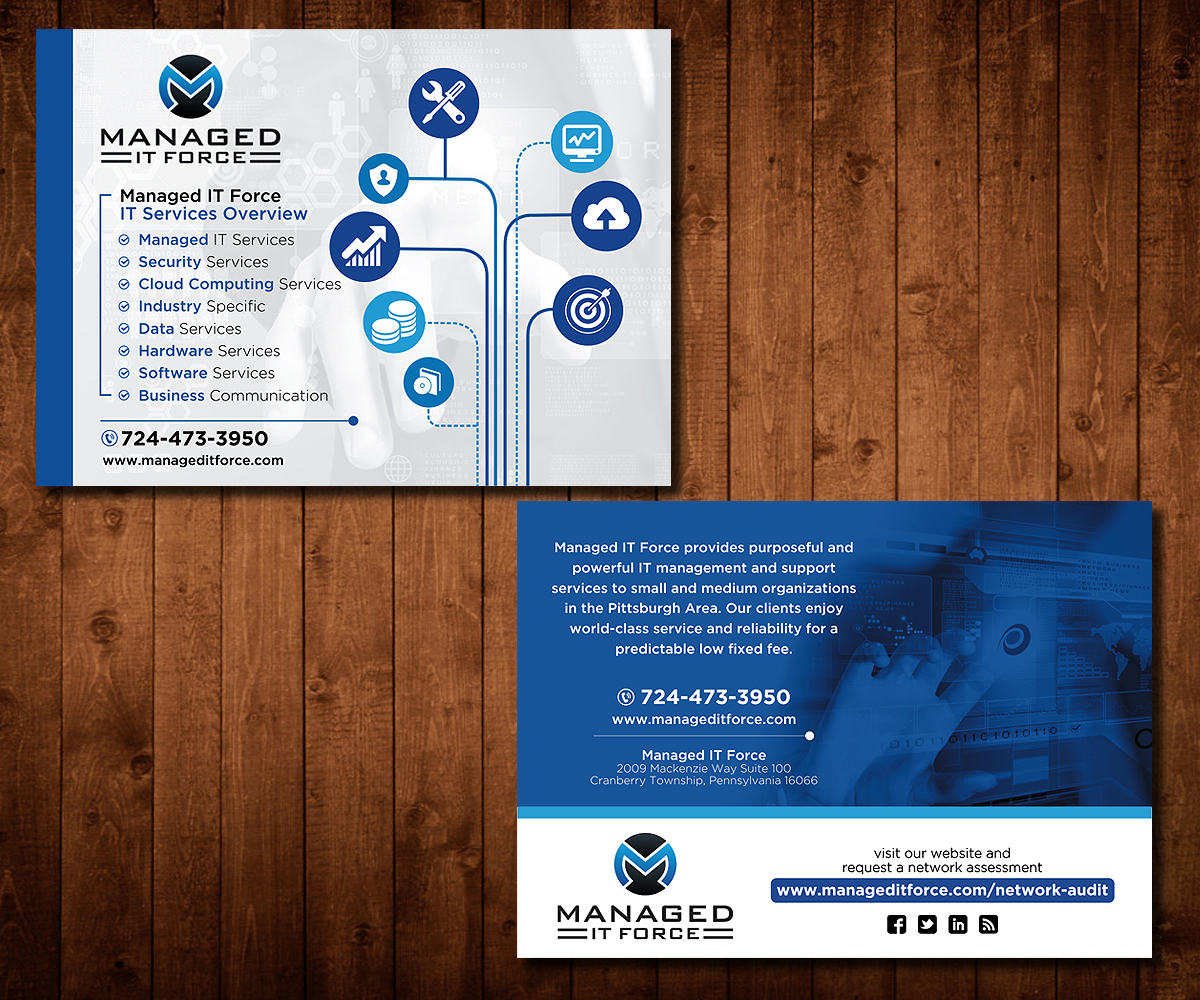 Postcard Design by Designers Hub for Managed IT Force, LLC | Design #13824191