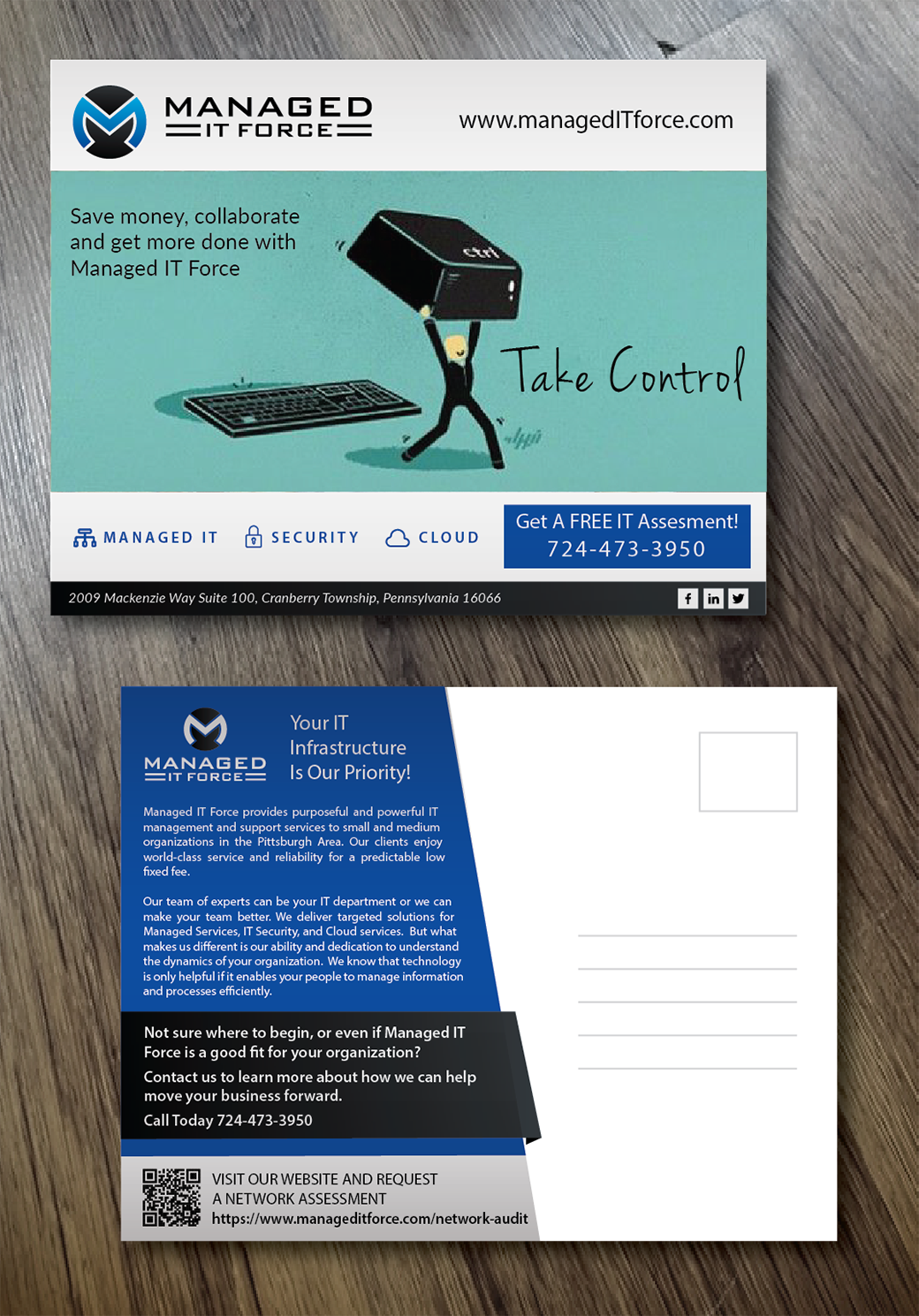 Postcard Design by Alexandar for Managed IT Force, LLC | Design #13859739