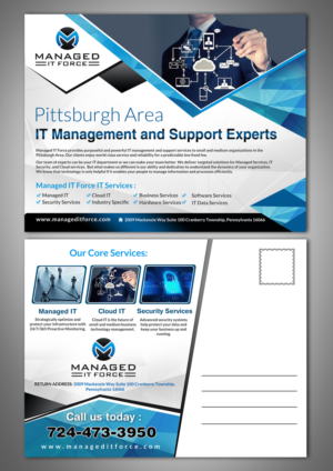Postcard Design by debdesign for Managed IT Force, LLC | Design: #13827240