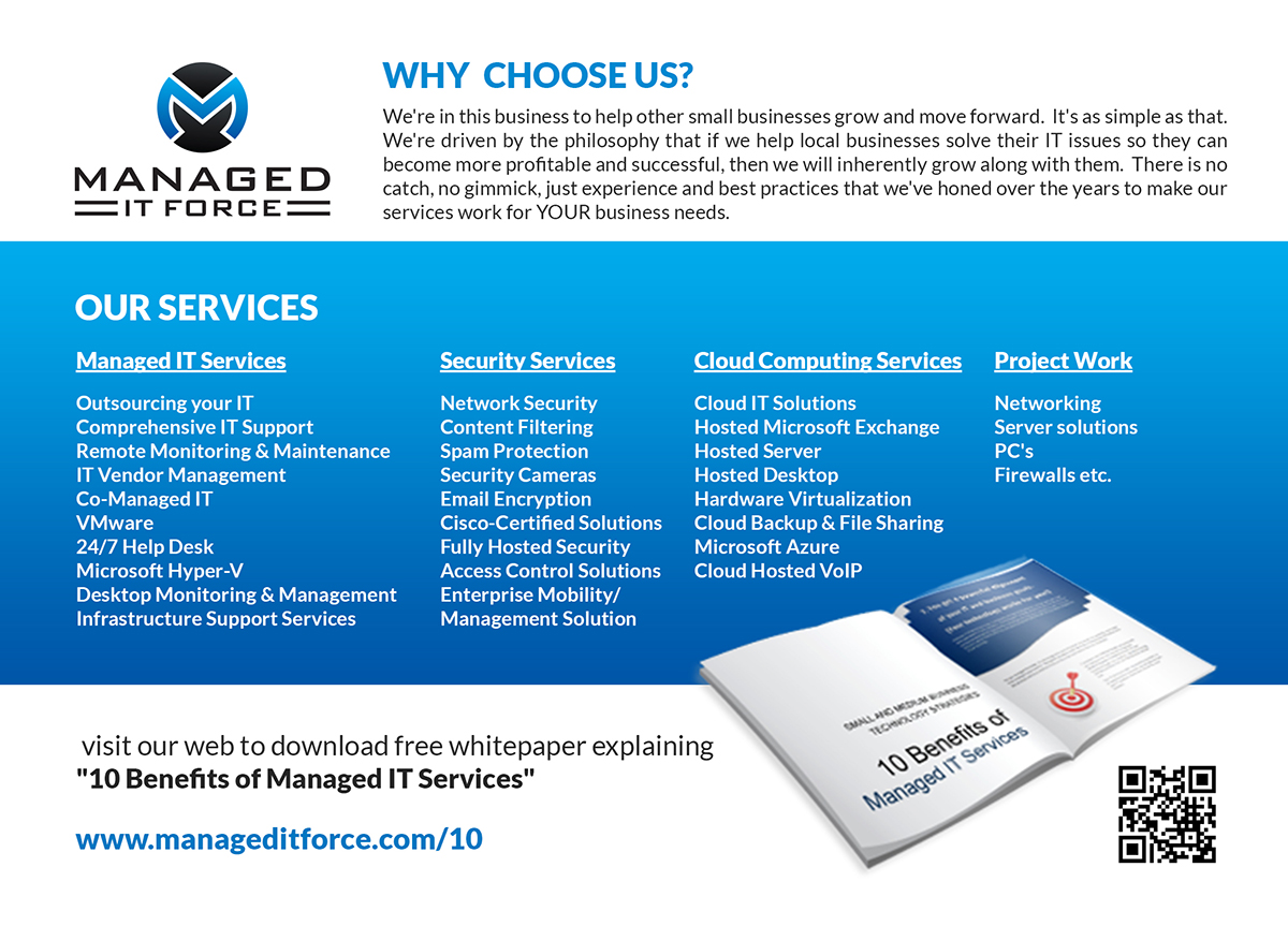 Postcard Design by VEGA-Designs for Managed IT Force, LLC | Design #13809751