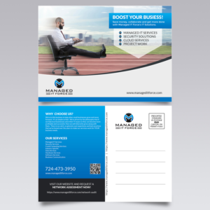 Postcard Design by VEGA-Designs for Managed IT Force, LLC | Design #13879864