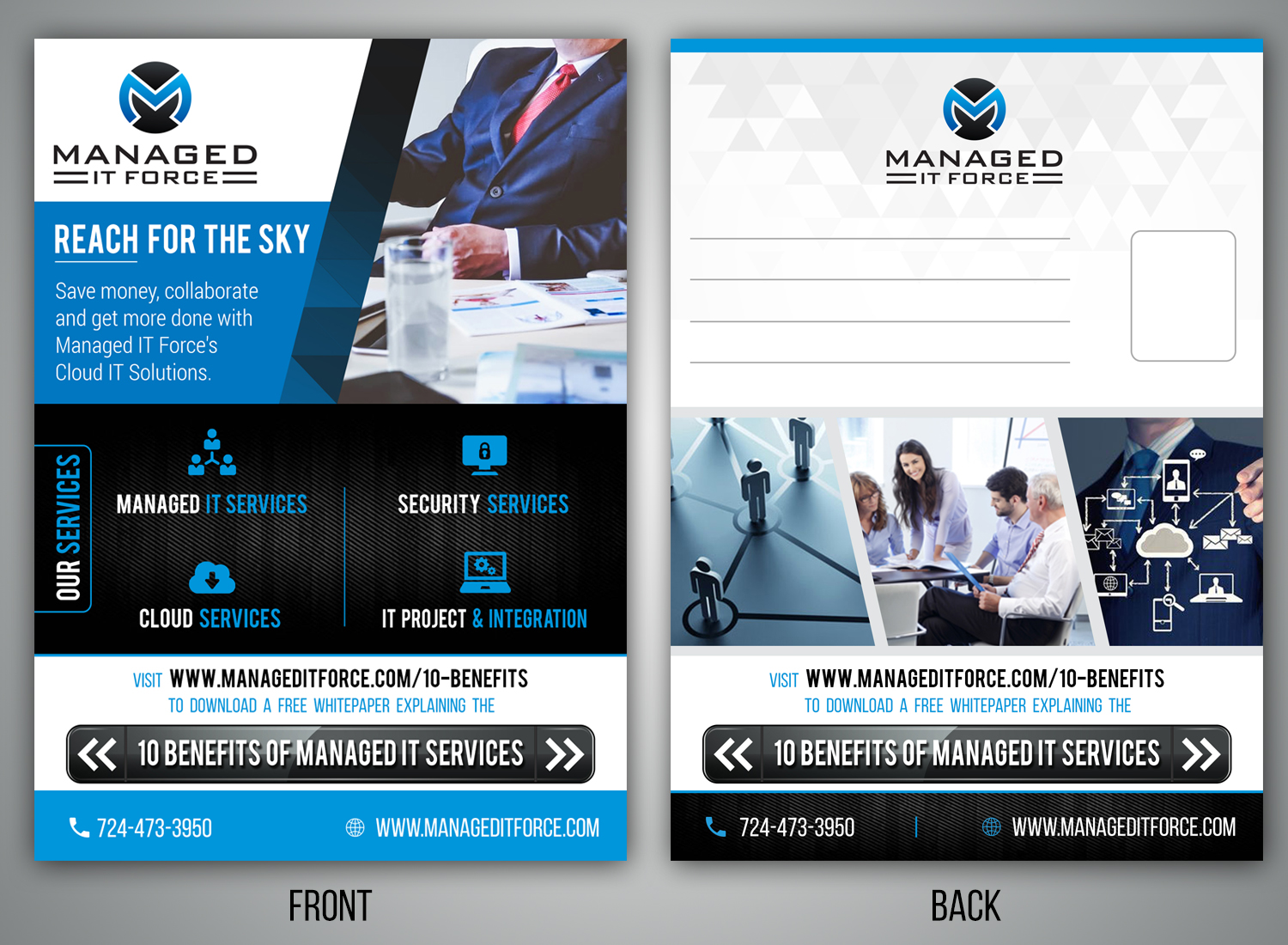 Postcard Design by SAI DESIGNS for Managed IT Force, LLC | Design #13808838