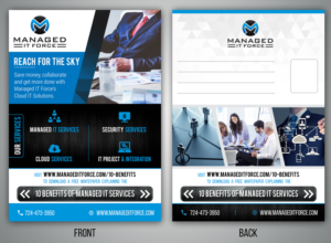 Services Overview Postcard for Managed IT Services Company | Diseño de Postal por SAI DESIGNS