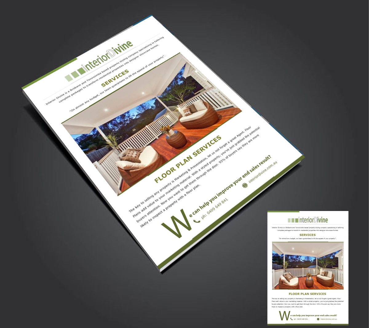 Brochure Design by Lucky Striker for Interior Divine Property Styling  | Design #2494340