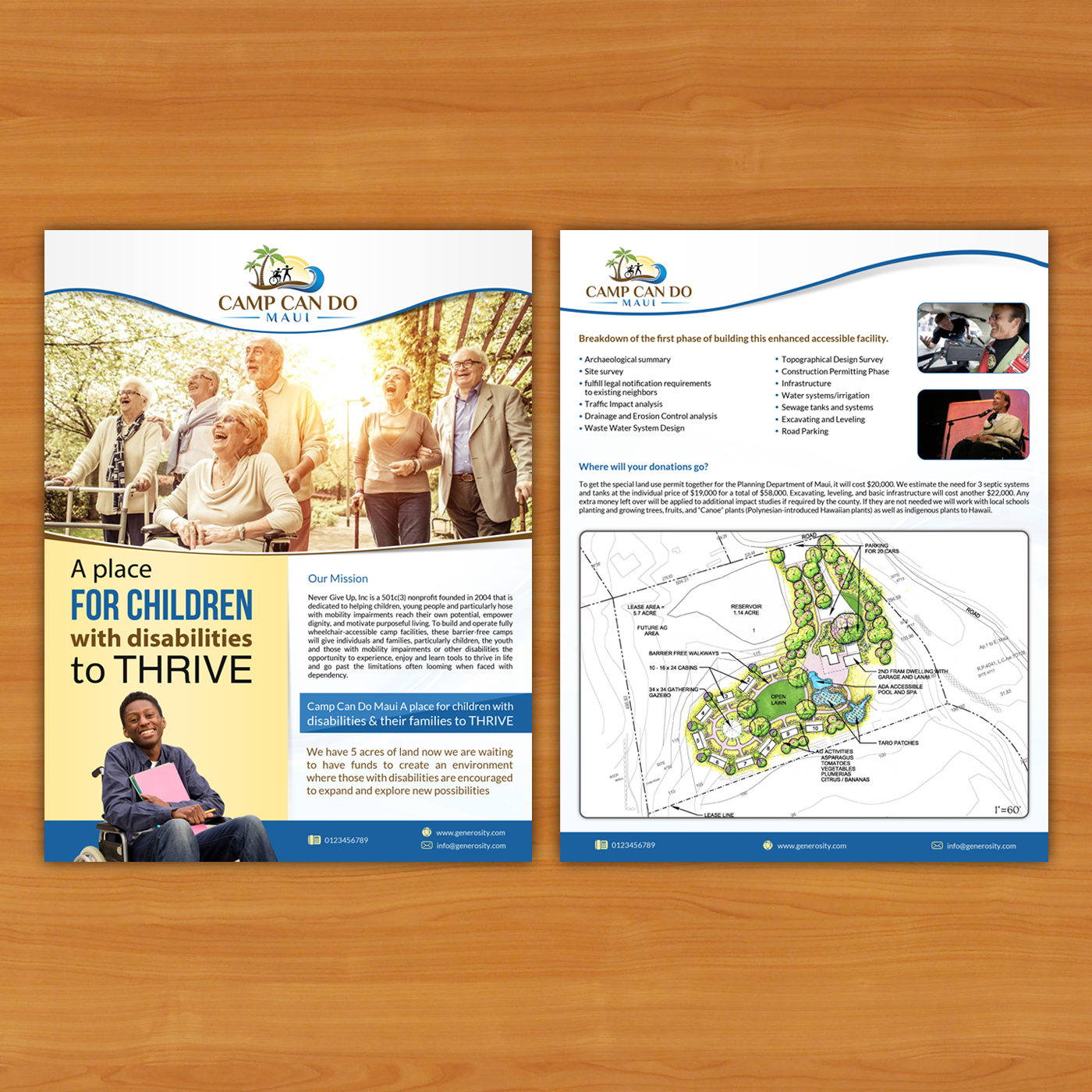 Brochure Design by debdesign for Never Give Up, Inc | Design #13816155