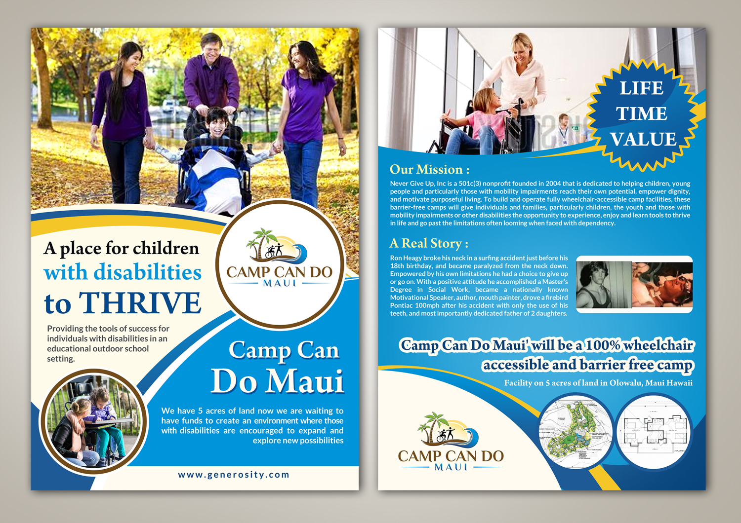 Brochure Design by debdesign for Never Give Up, Inc | Design #13820091