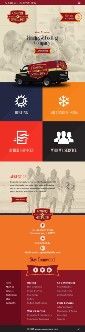 Diseño Web por pb para comfort specialists llc | Diseño: #13808994