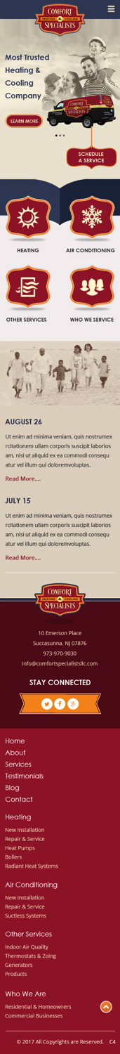 Diseño Web por pb para comfort specialists llc | Diseño: #13809000