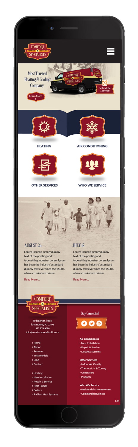 Diseño Web por pb para comfort specialists llc | Diseño #13809010