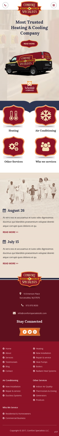 Diseño Web por pb para comfort specialists llc | Diseño: #13809020