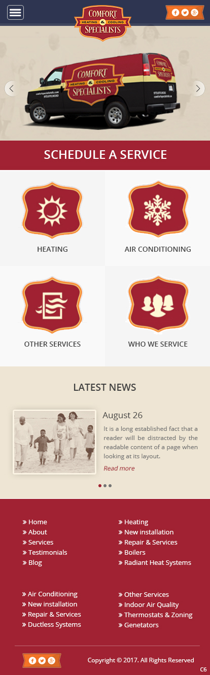 Diseño Web por pb para comfort specialists llc | Diseño #13812948