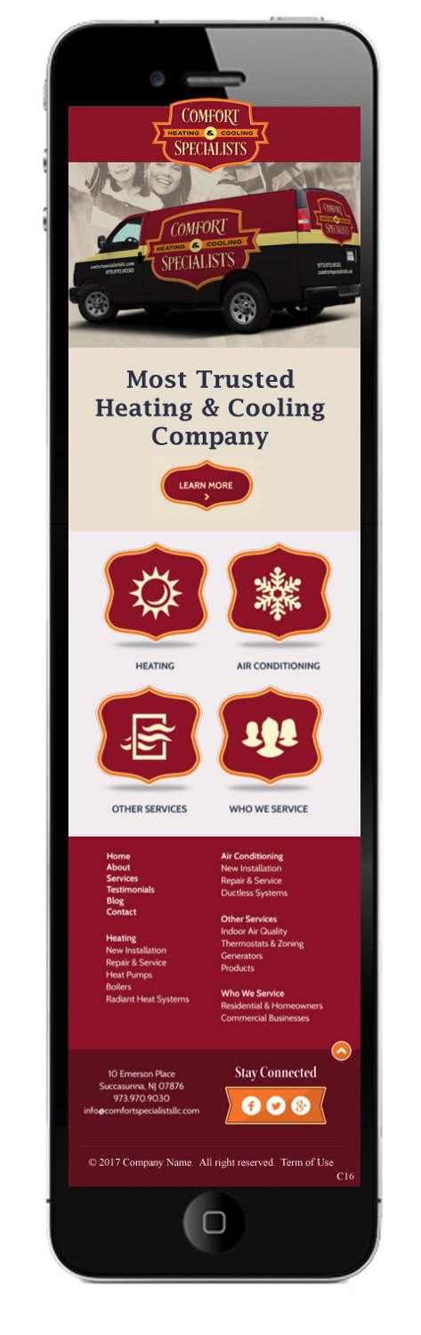 Diseño Web por pb para comfort specialists llc | Diseño #13812951