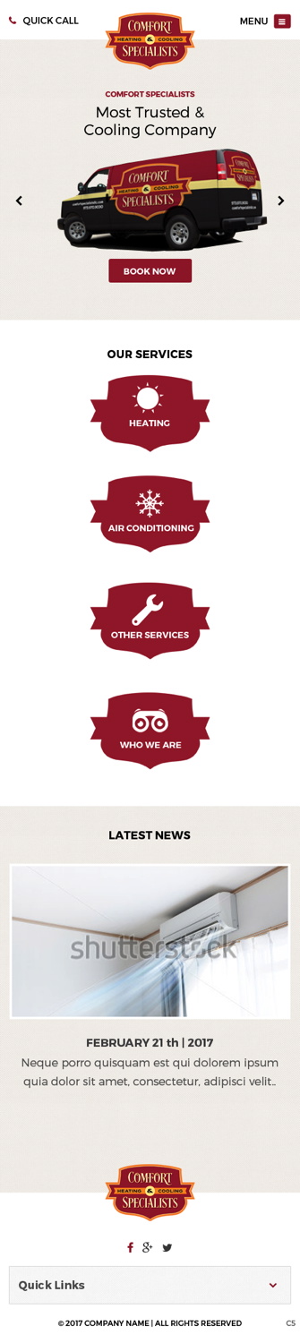 Diseño Web por pb para comfort specialists llc | Diseño #13812952