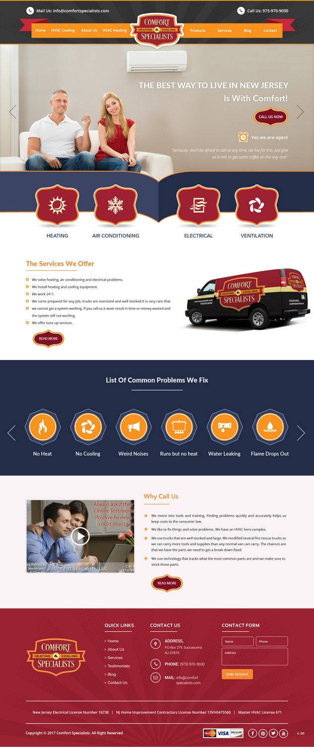Diseño Web por pb para comfort specialists llc | Diseño #13822724