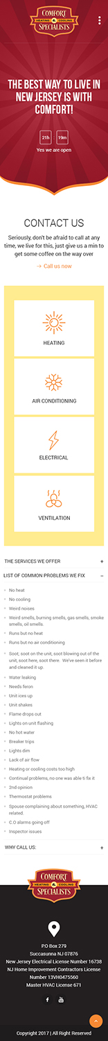 Diseño Web por syrwebdevelopment para comfort specialists llc | Diseño #13873171