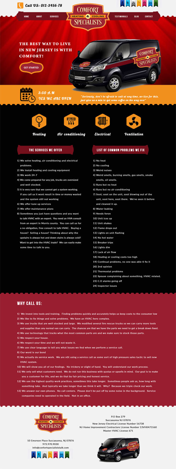Diseño Web por bdesigner9 para comfort specialists llc | Diseño: #13807612