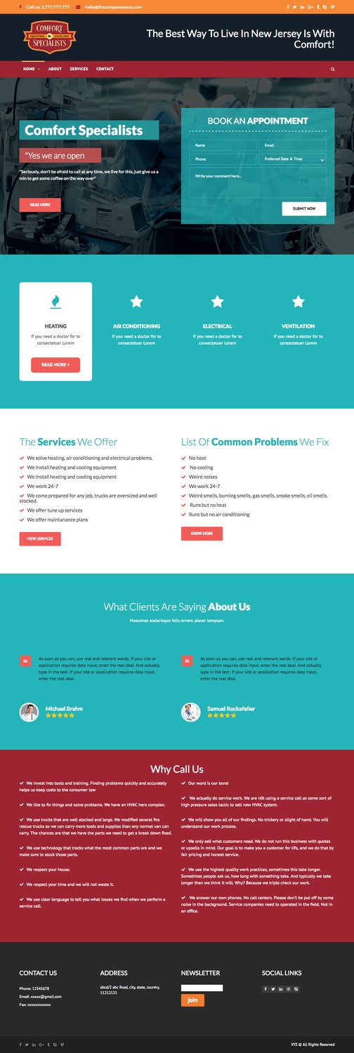 Diseño Web por abhishukla1987 para comfort specialists llc | Diseño #13973496