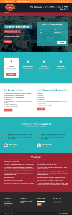 Diseño Web por abhishukla1987 para comfort specialists llc | Diseño: #13973496