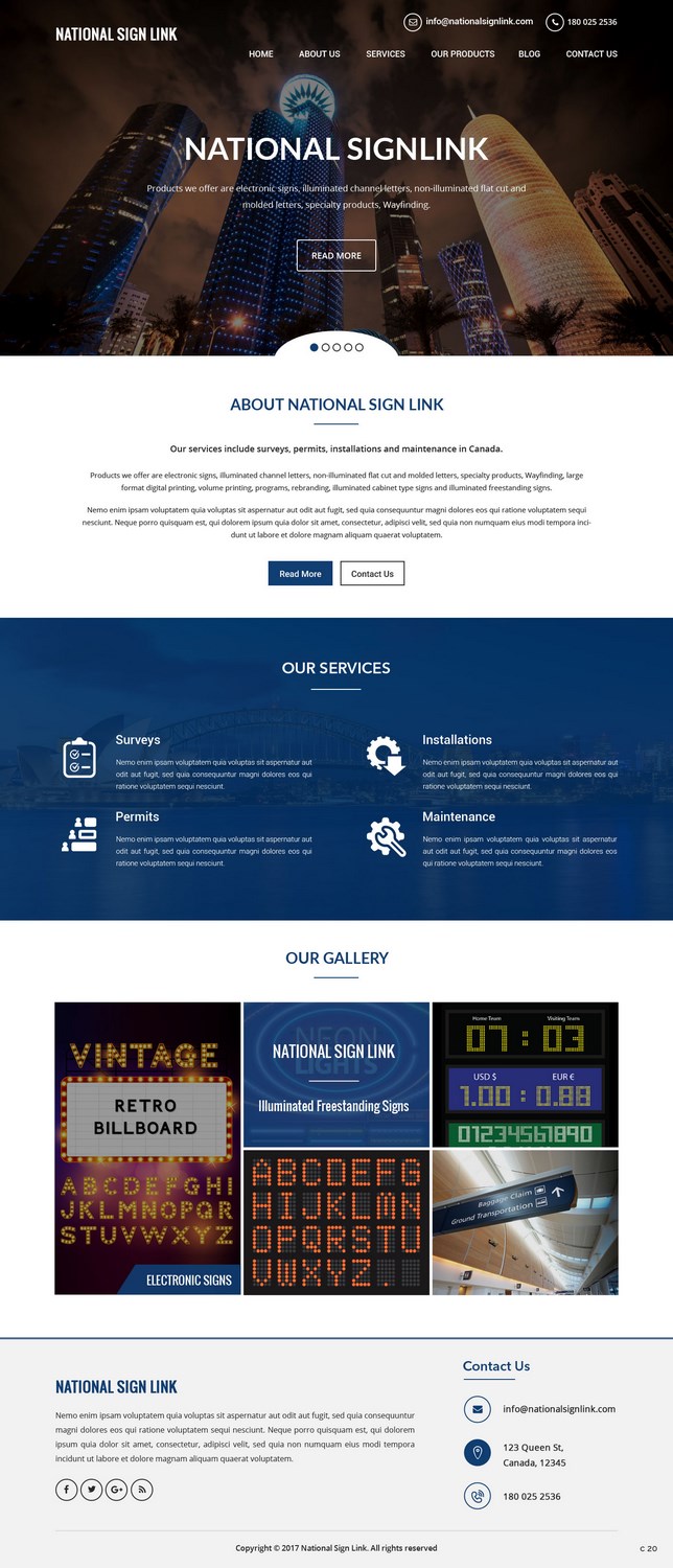Web Design by pb for National Sign Link | Design #13820147