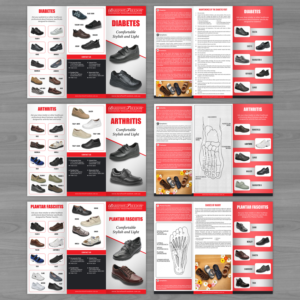 Medical symptom information Flyers for barefoot Freedom foot and ankle clinic.