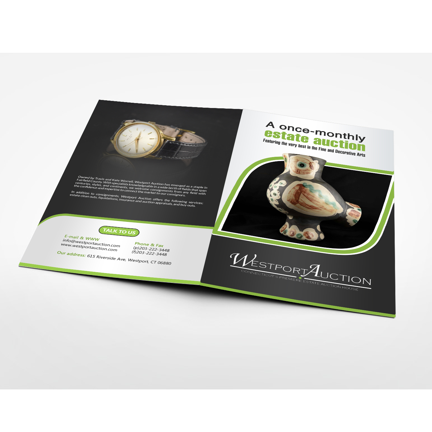 Design de Brochure par debdesign pour westport auction | Design #13844878
