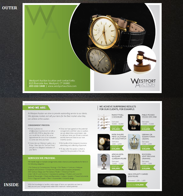 Brochure Design by Vignesh Hardy for westport auction | Design #14019659