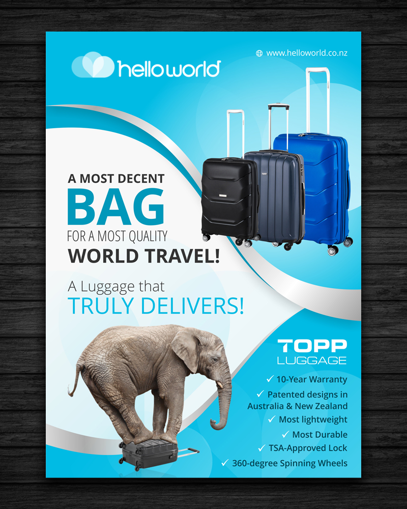 Diseño de Flyer por ecorokerz para Topp Luggage | Diseño #13925400