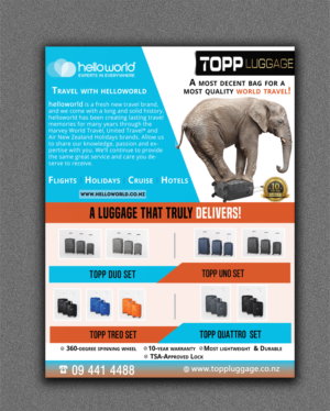 Design de Flyer par Kowzi pour Topp Luggage | Design : #13842856