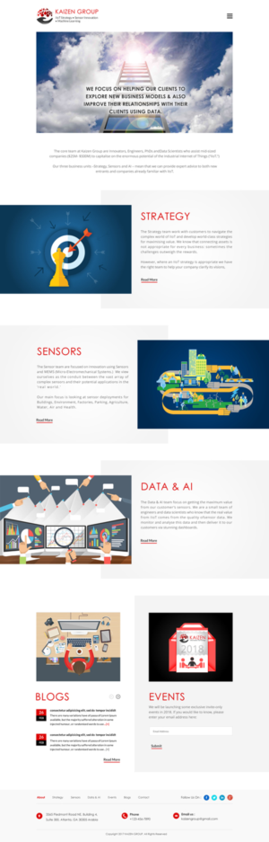 Kaizen Group -- IIoT Strategy. Sensor Innovation. Machine Learning (written underneath) | Web Design by Sbss