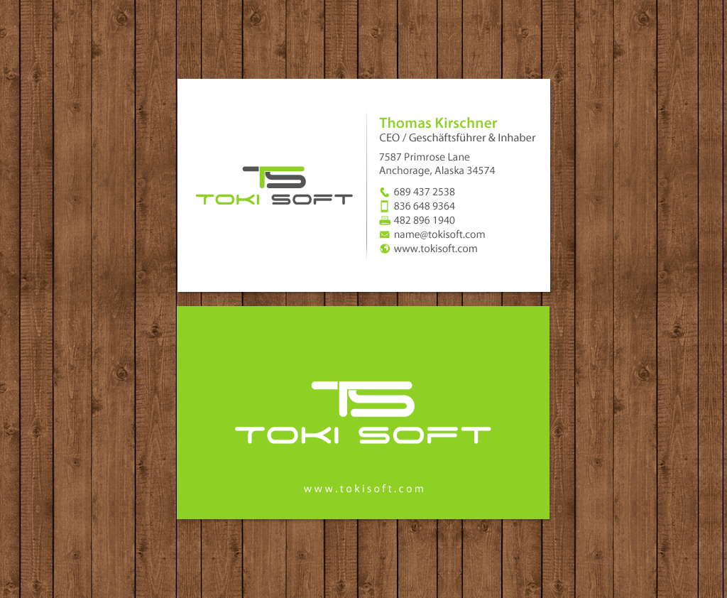 Diseño de Tarjeta de Presentación por chandrayaan.creative para ToKi Soft | Diseño #13845117