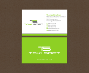 Diseño de Tarjeta de Presentación por chandrayaan.creative para ToKi Soft | Diseño: #13845118