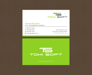 Diseño de Tarjeta de Presentación por chandrayaan.creative para ToKi Soft | Diseño: #13845121