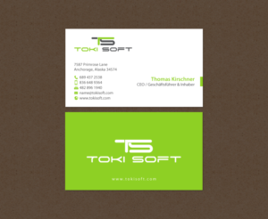 Diseño de Tarjeta de Presentación por chandrayaan.creative para ToKi Soft | Diseño: #13845371