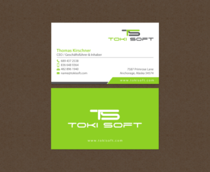 Diseño de Tarjeta de Presentación por chandrayaan.creative para ToKi Soft | Diseño: #13845375