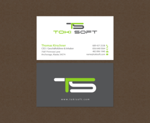Diseño de Tarjeta de Presentación por chandrayaan.creative para ToKi Soft | Diseño: #13845423