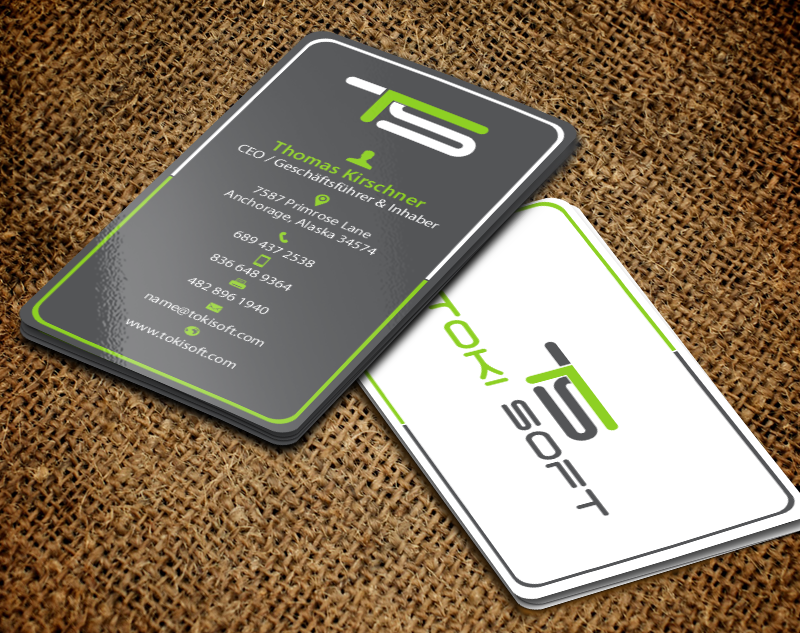 Diseño de Tarjeta de Presentación por chandrayaan.creative para ToKi Soft | Diseño #13846211